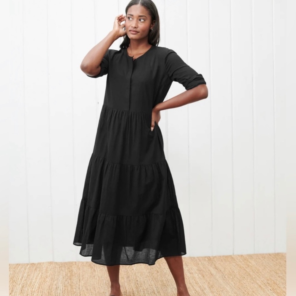 Jenni Kayne James Tiered Dress w/matching slip - Black Size SMALL